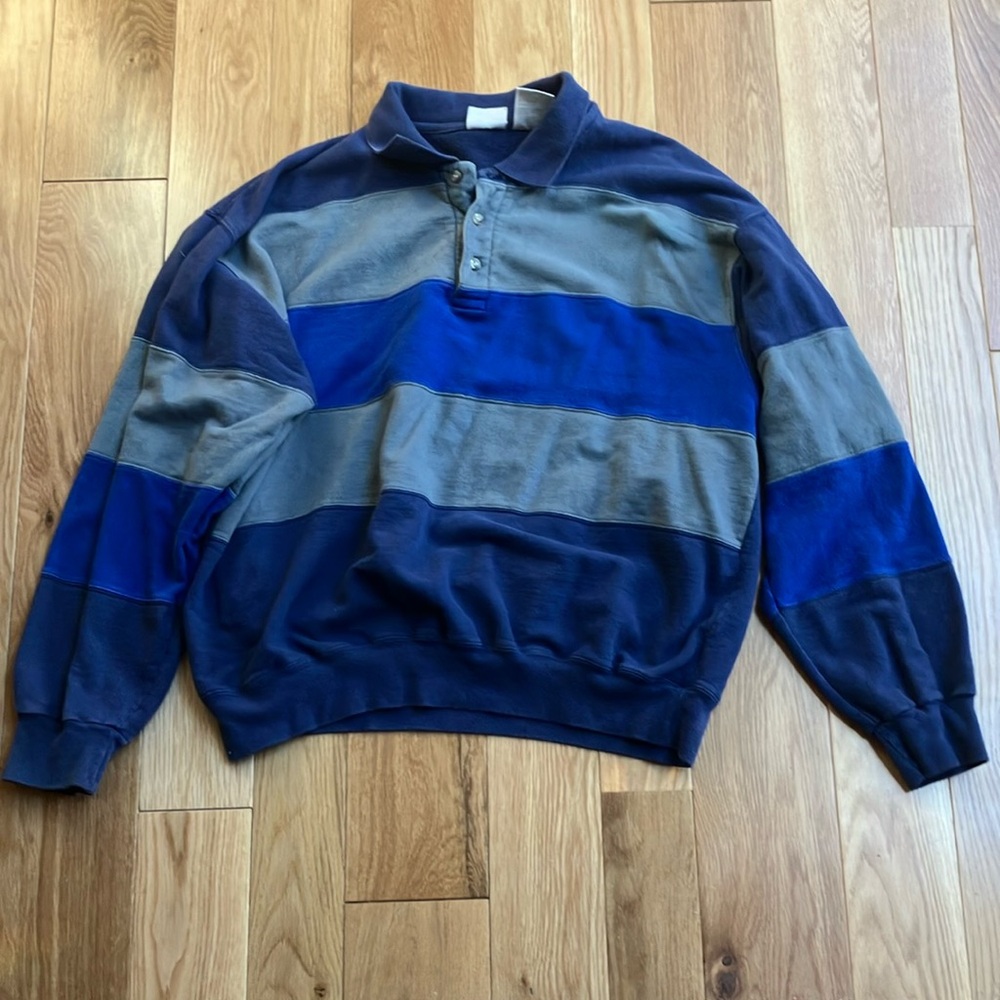 Vintage retro Jerzees rugby collated sweatshirt XL